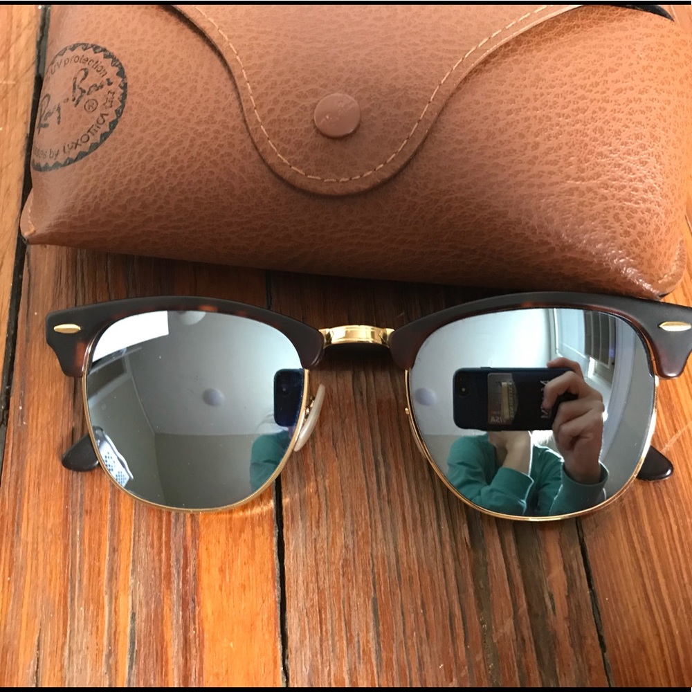 clubmaster mirror lens ray ban sunglasses